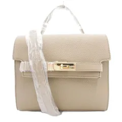 グッシオ GUSCIO タグ付き ハンドバッグ ショルダー 2WAY フェイクレザー ベージュ /AE ■GY18