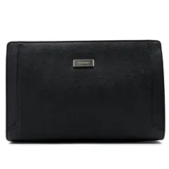 美品 BURBERRY バーバリー セカンドバッグ クラッチバッグ サフィアーノレザー ロゴプレート ブラック メンズ フォーマル ビジネス 冠婚葬祭 無地