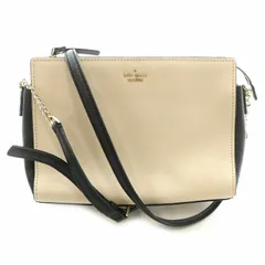 ケイトスペード KATE SPADE ショルダーバッグ PVC ロゴ ストライプ柄 ピンク黒 ブラック 金 ゴールド バイカラー /MP