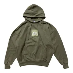  CAMP7 キャンプセブン ロゴプリント プルオーバー パーカー カーキ オリーブ Mサイズ【ZK79】