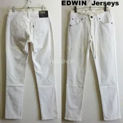 EDWIN　エドウィン　ジャージーズ　W75cm / レディース M 相当　ストレッチ　ER007L　テーパードデニム　ホワイト / 白　Jerseys