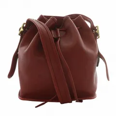 コーチ COACH オールドコーチ ヴィンテージ USA製 9952 ショルダーバッグ 巾着 レザー 赤 レッド /XZ ■GY18