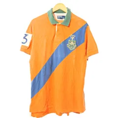 ポロ バイ ラルフローレン Polo by Ralph Lauren 90s ポロシャツ カットソー 半袖 エンブレムワッペン L オレンジ 0807 IBO73 ☆AA★