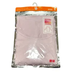 ユニクロ ヒートテック UネックT（八分袖）Sサイズ ピンク レディース