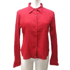 アニエスベー agnes b. シャツ プリーツ加工 長袖 ブラウス 赤 レッド 1129