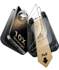 ★ESR ガラスフィルム iPhone 17 無印/iPhone 16 Pro 用 Corning™製強化ガラス 10倍強化保護 米軍MIL規格 ３枚 AR加工 さらさら 気泡無し