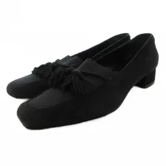 サルヴァトーレフェラガモ Salvatore Ferragamo パンプス 5.5 22.5cm シューズ ローヒール 起毛 黒 ブラック /AE