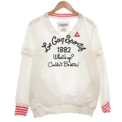 ルコックスポルティフ le coq sportif ゴルフウェア トレーナー LL Vネック プリント 長袖 白 ホワイト /AE