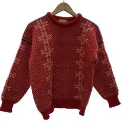 L.L.Bean　セーター　長袖　ニット　トップス　クルーネック　総柄　ノルディック柄　ノルウェー製　アウトドア　古着