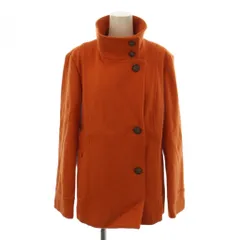 ミッシェルクラン MICHEL KLEIN コート ウール L オレンジ 橙色 スタンドカラー /LP ■GY58