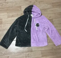 プーさん pusheen spooky フリース フーディー Tシャツ パープル/ブラック