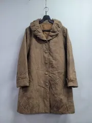 77) 天然染料染め キルティング ロング コート