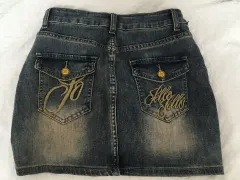 ポケット 刺繍 デニム ウォッシュ スカート デニムスカート