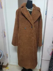 レディース77コート ブラウン ボア ロング コート