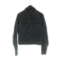 リーバイス Levi's デニムジャケット 長袖 ステンカラー ロゴ 40 紺 ネイビー ■GY60 /MQ