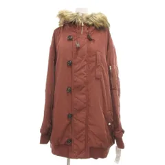 スピンクル spinkle タグ付き モッズコート フェイクファー付きフード キルティングデザイン 4L エンジ /YJ ■GY59