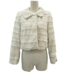 プロポーション ボディドレッシング PROPORTION BODY DRESSING フェイクファーコート ショート丈 3 L ホワイト ラウンドカラー /SY23 ■GY58