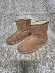 スウェード ファー裏地 ブラウン ショート ブーツ