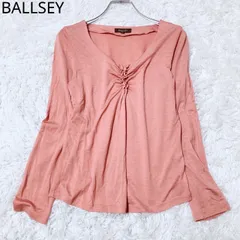 ボールジィ　BALLSEY　カットソー　プルオーバー　ギャザー　Vネック　ゆったり　華やか　フェミニン　カジュアル　シンプル　ピンク系　サイズ38  Mサイズ相当のサムネイル
