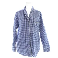 ジェラートピケ gelato pique パジャマシャツ ルームウェア パジャマ 長袖 ギンガムチェック F 青 ブルー 白 ホワイト /KW ■GY58