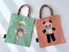 日本輸入 nathalielete イラスト トートバッグ ナタリー・レテ ヴィンテージ感 動物バッグ