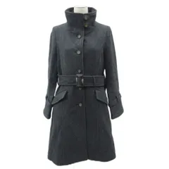 アズノウアズ as know as スタンドカラーコート ロング丈 チャコールグレー ベルト付き /SY52 ■GY58