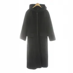 コムサイズム COMME CA ISM フード コート ロング ウール チャコールグレー 9 ■GY59