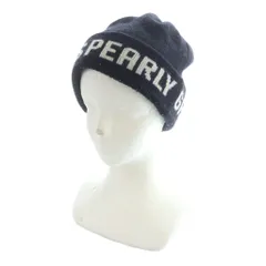 パーリーゲイツ PEARLY GATES ニット帽 帽子 ビーニー ロゴ F 紺 ネイビー /MQ