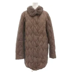 サンヨウ SANYO キルティングダウンコート ロング 襟ラビットファー 13 茶 ブラウン /GV ■GY59