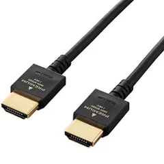 エレコム HDMI ケーブル 1ｍ プレミアム 4K 2K (60P) HDR やわらかケーブル 小型コネクタ仕様 ブラック DH-HDP14E