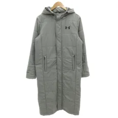 アンダーアーマー UNDER ARMOUR 中綿ベンチコート フード ロング ロゴプリント SM グレー MTR1327 /GV ■GY59