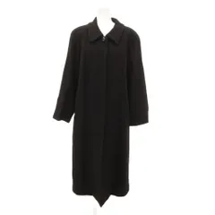 ESPRITCORE ステンカラーコート ロング メルトン ウール 黒 ブラック /JS ■GY59