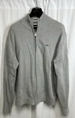 no 130 ラコステ グレー フルジップアップ カーディガン xl