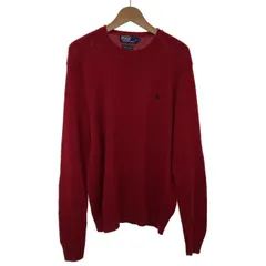 POLO by RALPH LAUREN　セーター　長袖　ニット　トップス　クルーネック　無地　ワンポイント　スモールポニー　刺しゅう　ミドルゲージ　古着