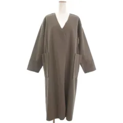 ガリャルダガランテ GALLARDAGALANTE ノーカラー ロングコート ウール オープンフロント グレージュ系 F