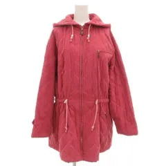 バーバリーズ Burberrys ヴィンテージ キルティングコート 中綿 フード ミドル 裏チェック ロゴ刺繍 スエード調 9 ピンク /GV ■GY47