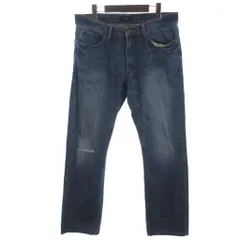 バーバリーブラックレーベル BURBERRY BLACK LABEL デニムパンツ ジーンズ ダメージ加工 ジッパーフライ 82 ブルー ■ECT