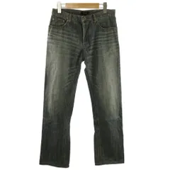 バーバリーブラックレーベル BURBERRY BLACK LABEL デニムパンツ ジーンズ ヴィンテージ加工 ボタンフライ インディゴ 73 ■ECT