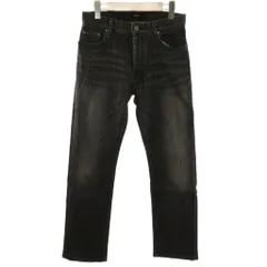 バーバリーブラックレーベル BURBERRY BLACK LABEL デニムパンツ ジーンズ ブラックデニム ストレッチ ボタンフライ 黒 76 ■ECT