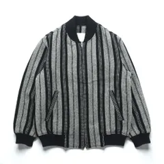 80s Japan Vintage Blouson ジップアップ ボンバージャケット M ウール ストライプ MEN'S WEAR WIN 80年代 日本製