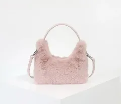 新品) ピンク ファー ミニバッグ