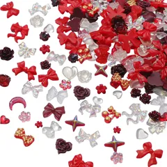 【新着商品】ネイルパーツ リボン 400個セット 3D 立体 可愛い 大きめ 蝶結び 花 ハート 月 蝶 カラフル オーロラ キラキラ 大容量 ネイルストーン デコパーツ ネイルアート パーツ レジンパーツ ジュエリーパーツ DIY ハンドメイド 手芸素材 ラ
