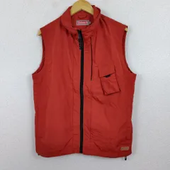 Coleman コールマン ナイロンベスト 無地 レッド XLサイズ メンズ 古着 アウトドア テック系
