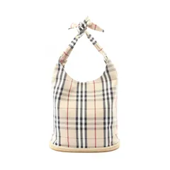 バーバリー BURBERRY トートバッグ ノバチェック バケットバッグ ベージュ キャンバス ノバチェック トートバッグ レディース Used B