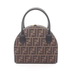 フェンディ FENDI ハンドバッグ ズッカ ブラック/ブラウン キャンバス レザー ズッカ ハンド レディース Used B