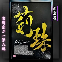 オーダー命名書　フルコースプラン　A4黒紙　金文字　銀飛沫バージョン