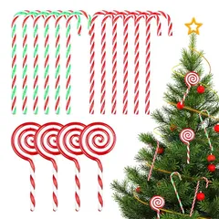 DRERIO クリスマス飾り オーナメント16本セット プラスチック製 クリスマス装飾 デコレーション ツリー 飾り 北欧 雰囲気満点 クリスマスツリー 壁 結婚式 パーティー 誕生日 candy canes 0