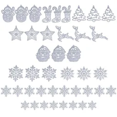 [FUPUTWO] クリスマスツリー オーナメント デコレーション 雪の結晶 飾り付け 装飾 セット (シルバー) 1