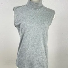 UNIQLO ユニクロ ハイネック ノースリーブ カットソー グレー L 綿混　20260115-0022