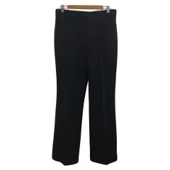 23区 オンワード樫山 パンツ スラックス ストレート ロング 無地 センタープレス 46 黒 ブラック